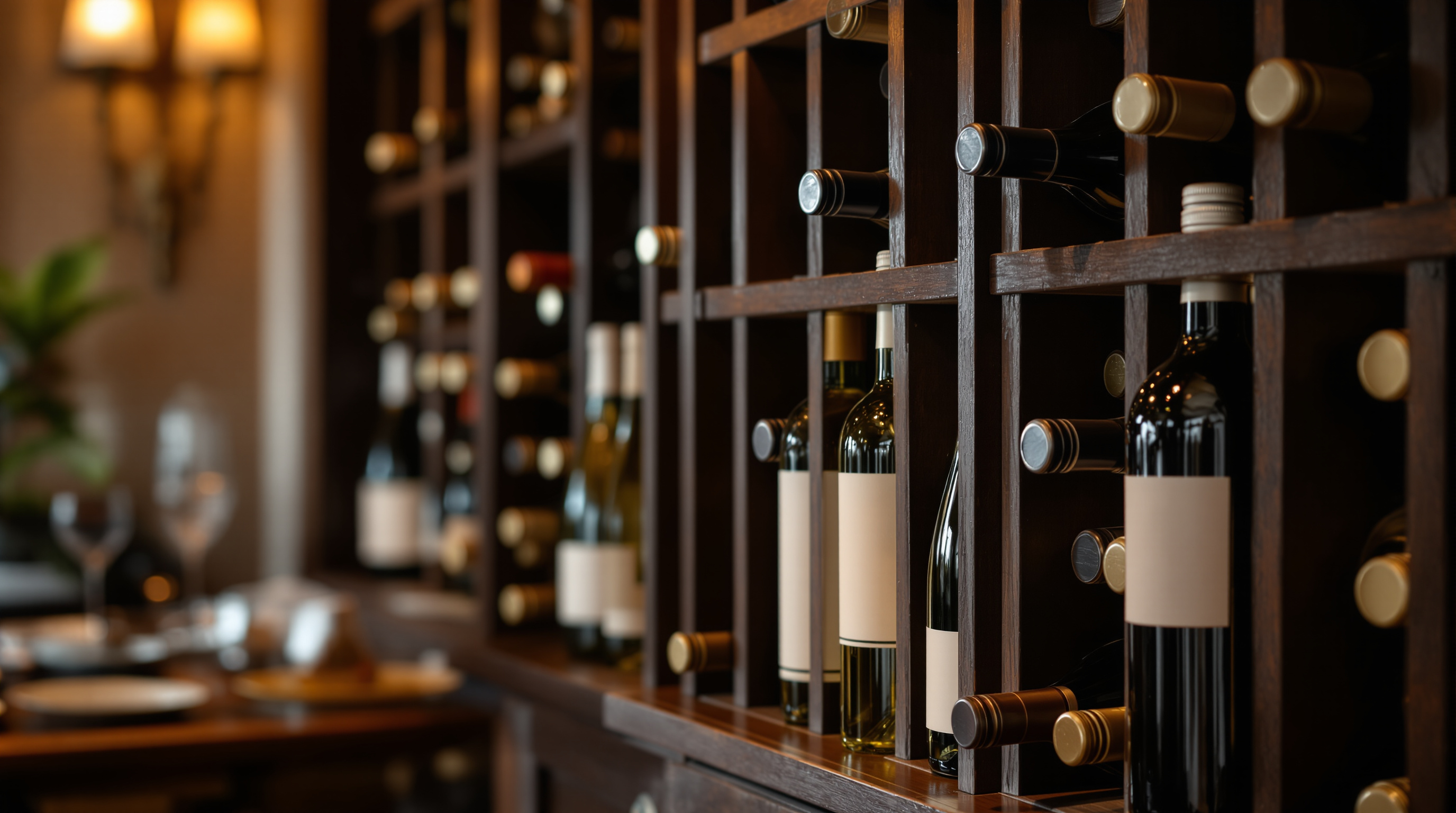 Bodega de O'Cruceiro con selección de vinos gallegos en estantería de madera