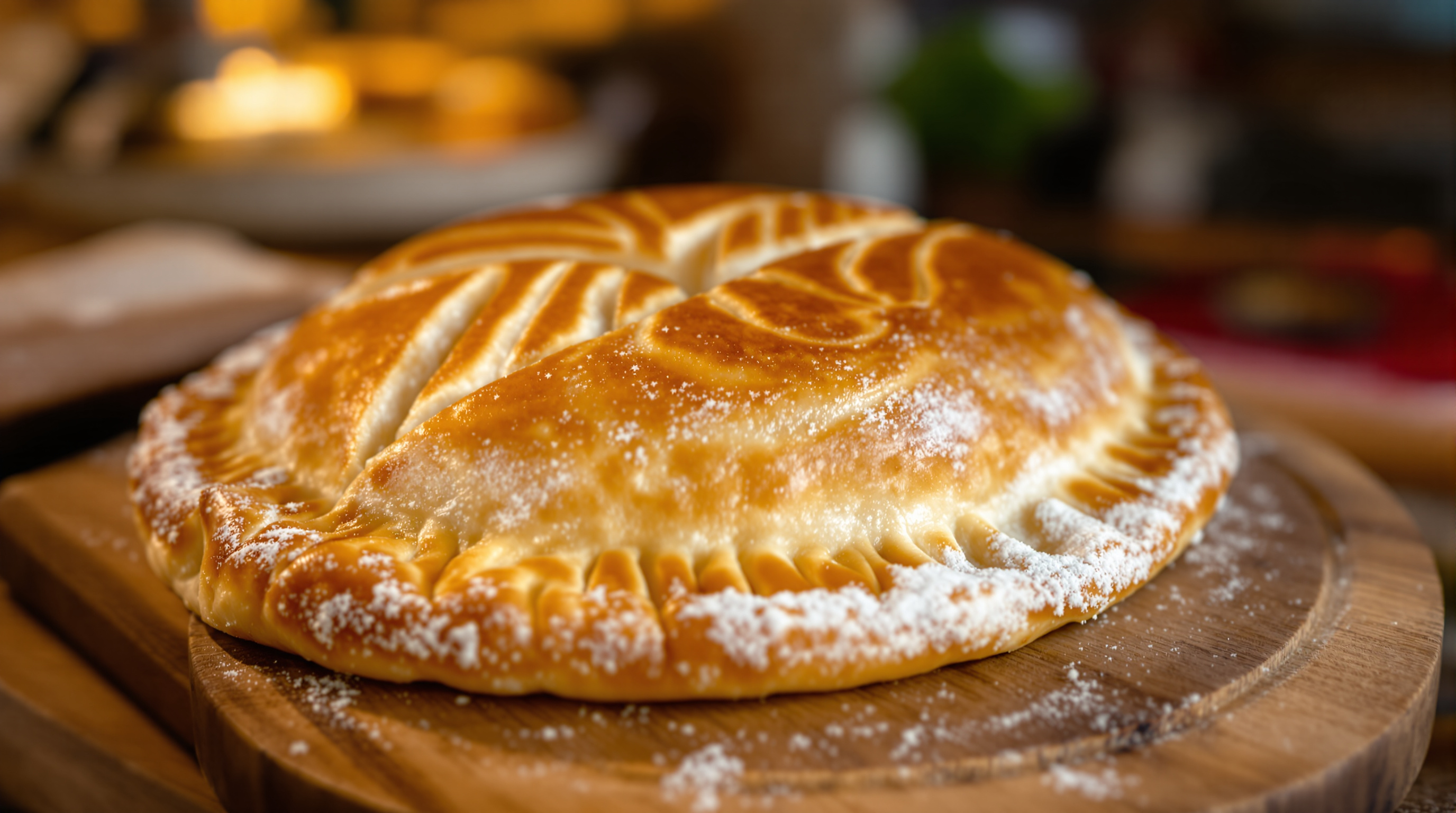 Empanada gallega tradicional de bonito recién horneada
